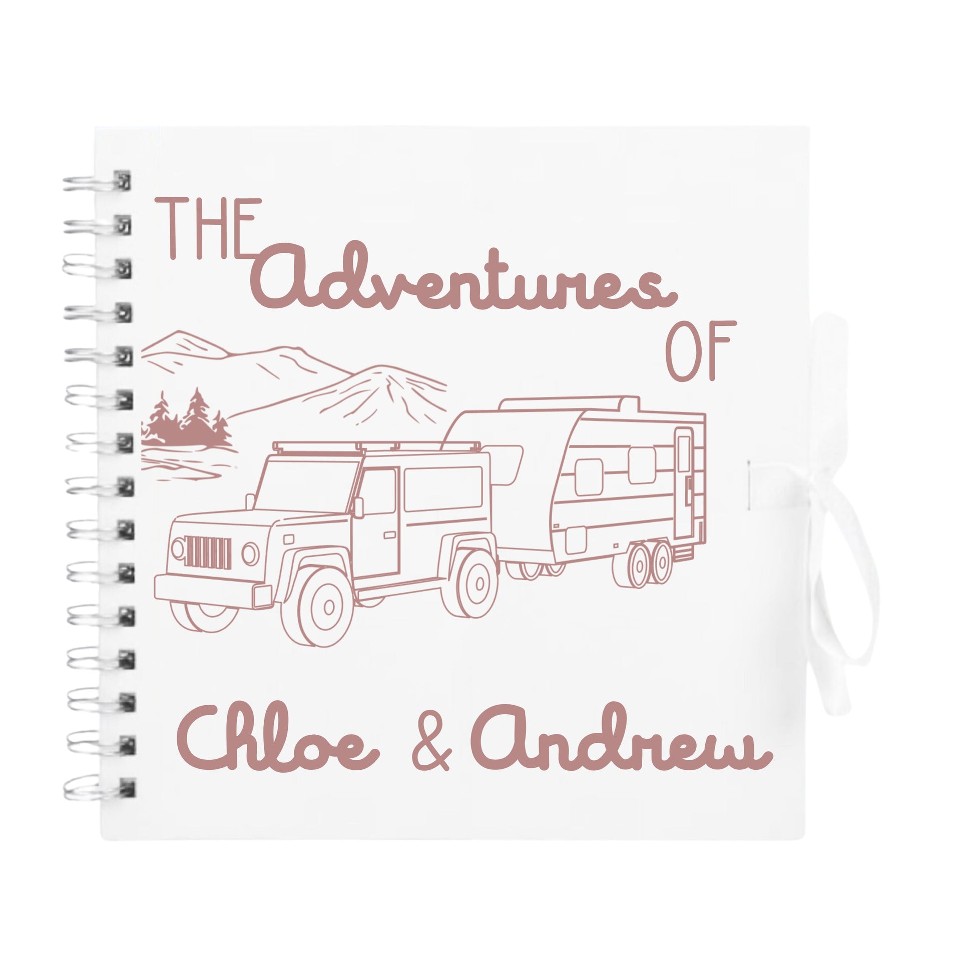 Personalised Caravan Travel Scrapbook | Custom Adventure Journal | Couples Road Trip Photo Album | 20.3 x 20.3cm | 8 x 8 Inch |