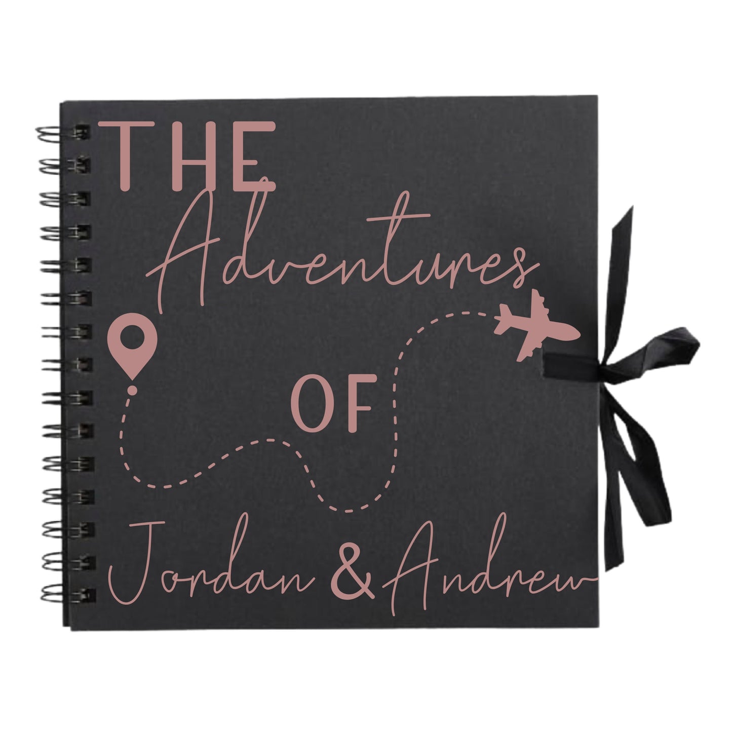 Personalised Travel Scrapbook | Custom Plane Adventure Journal | Holiday Photo Album Gift for Couples | 20.3 x 20.3cm | 8 x 8 Inch |