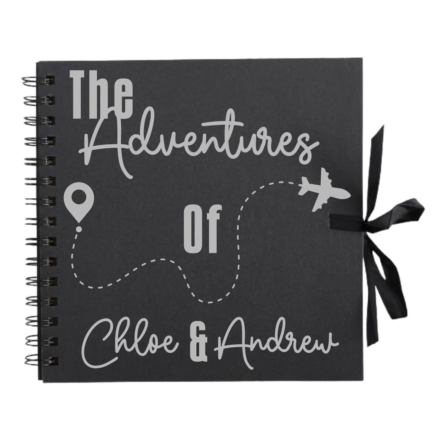 Personalised Travel Scrapbook | Custom Plane Adventure Journal | Holiday Photo Album Gift for Couples | 20.3 x 20.3cm | 8 x 8 Inch |