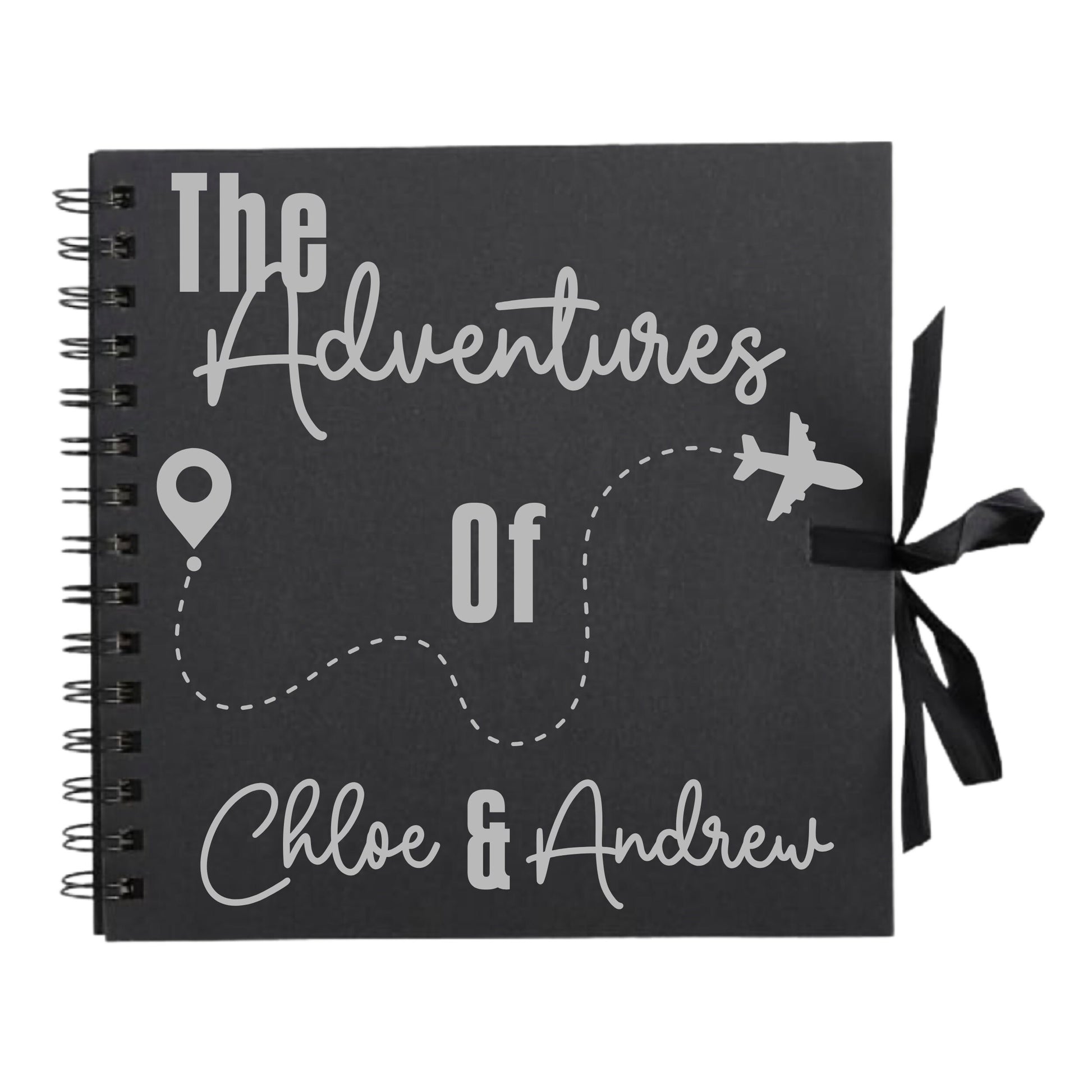 Personalised Travel Scrapbook | Custom Plane Adventure Journal | Holiday Photo Album Gift for Couples | 20.3 x 20.3cm | 8 x 8 Inch |