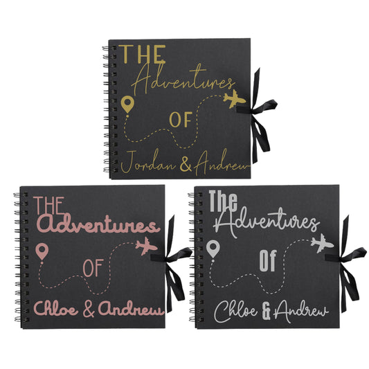Personalised Travel Scrapbook | Custom Plane Adventure Journal | Holiday Photo Album Gift for Couples | 20.3 x 20.3cm | 8 x 8 Inch |