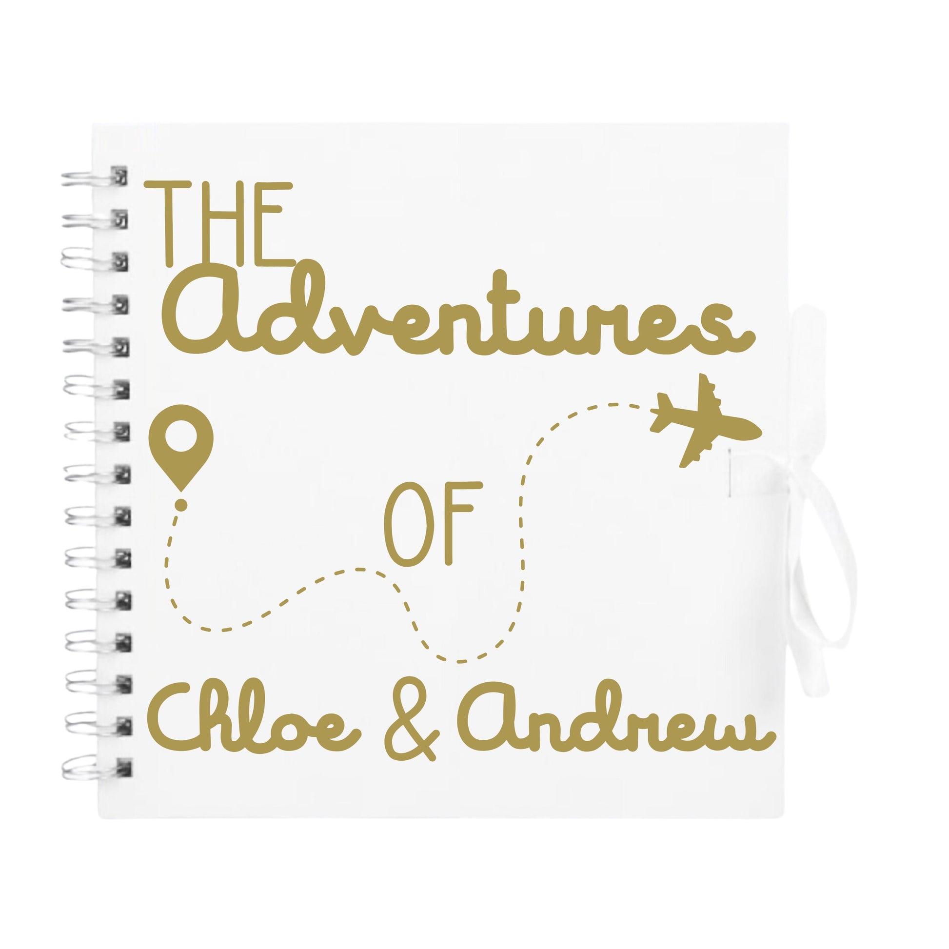Personalised Travel Scrapbook | Custom Plane Adventure Journal | Holiday Photo Album Gift for Couples | 20.3 x 20.3cm | 8 x 8 Inch |