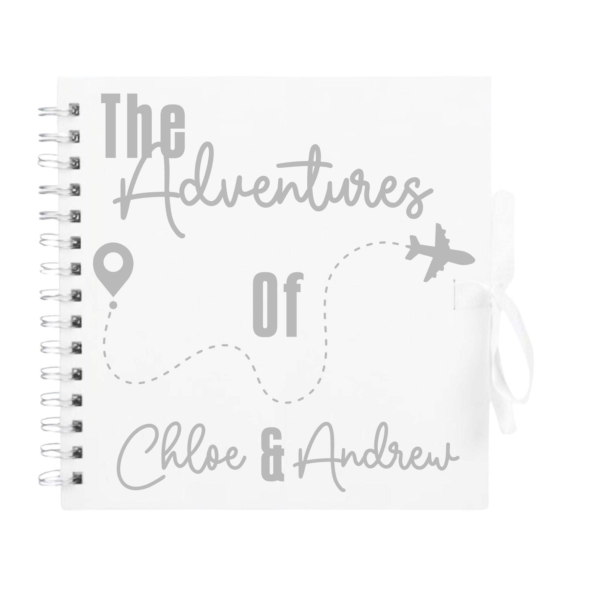 Personalised Travel Scrapbook | Custom Plane Adventure Journal | Holiday Photo Album Gift for Couples | 20.3 x 20.3cm | 8 x 8 Inch |