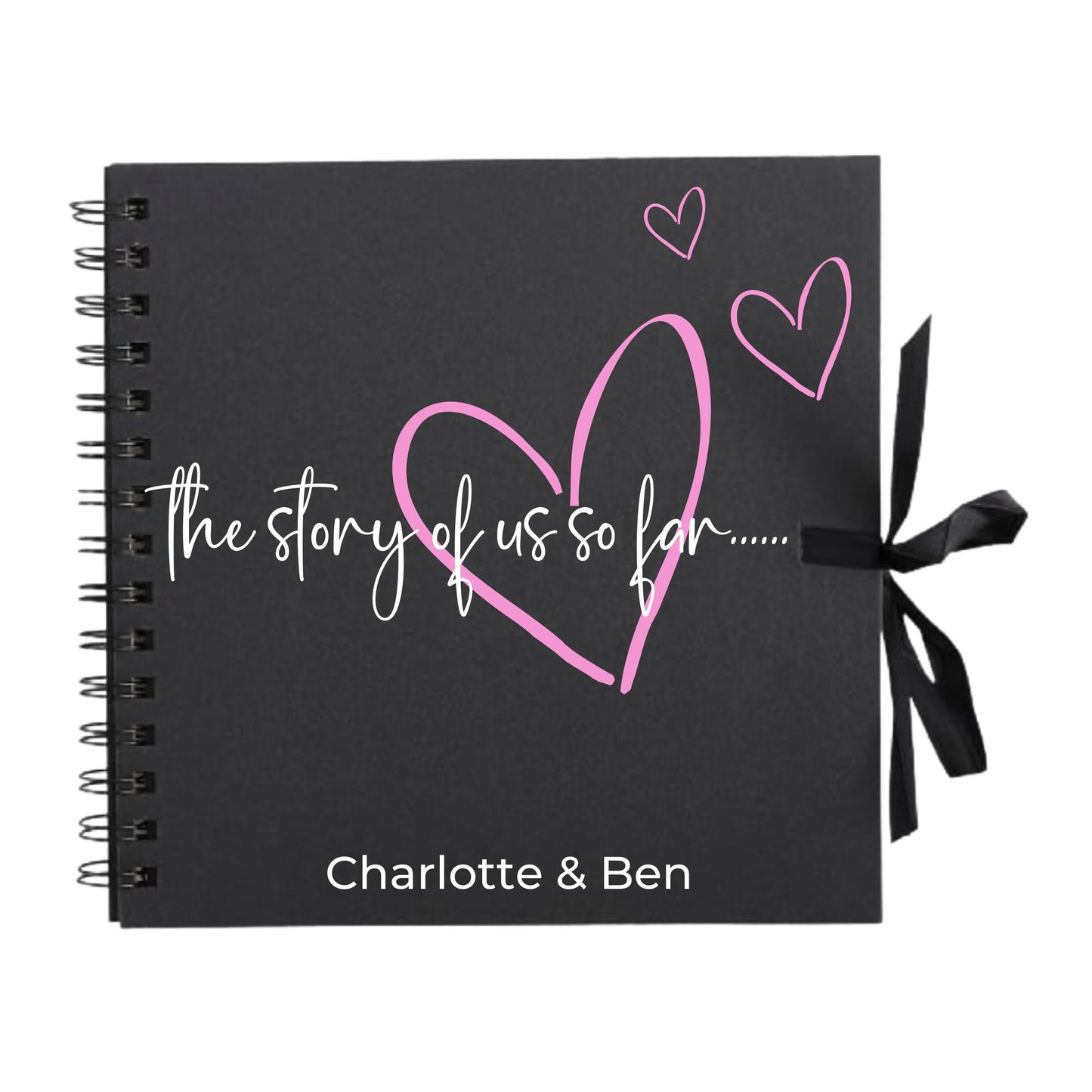 Personalised Love Scrapbook | The Story of Us Journal | Romantic Couple Gift | Engagement Keepsake Book | Heart Memory Album | 20.3 x 20.3cm