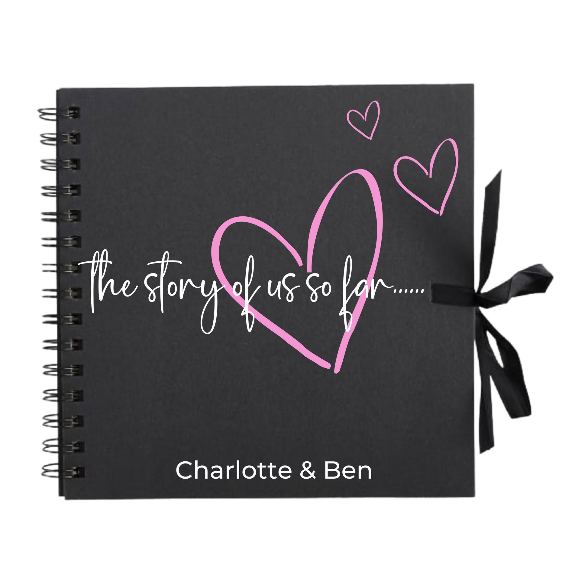 Personalised Love Scrapbook | The Story of Us Journal | Romantic Couple Gift | Engagement Keepsake Book | Heart Memory Album | 20.3 x 20.3cm