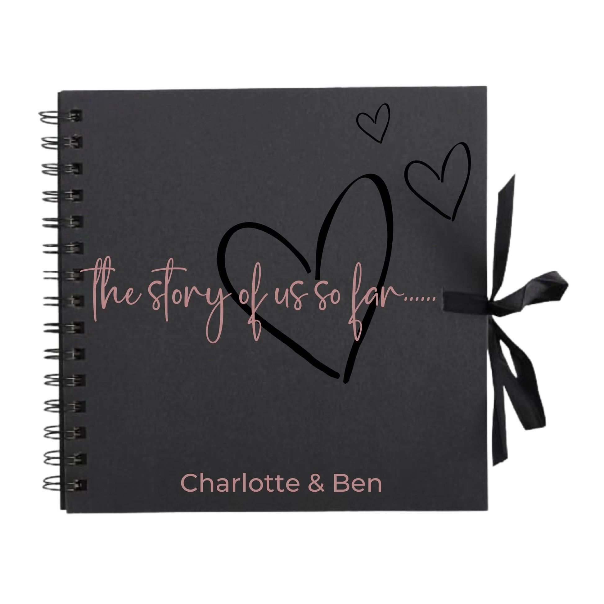 Personalised Love Scrapbook | The Story of Us Journal | Romantic Couple Gift | Engagement Keepsake Book | Heart Memory Album | 20.3 x 20.3cm