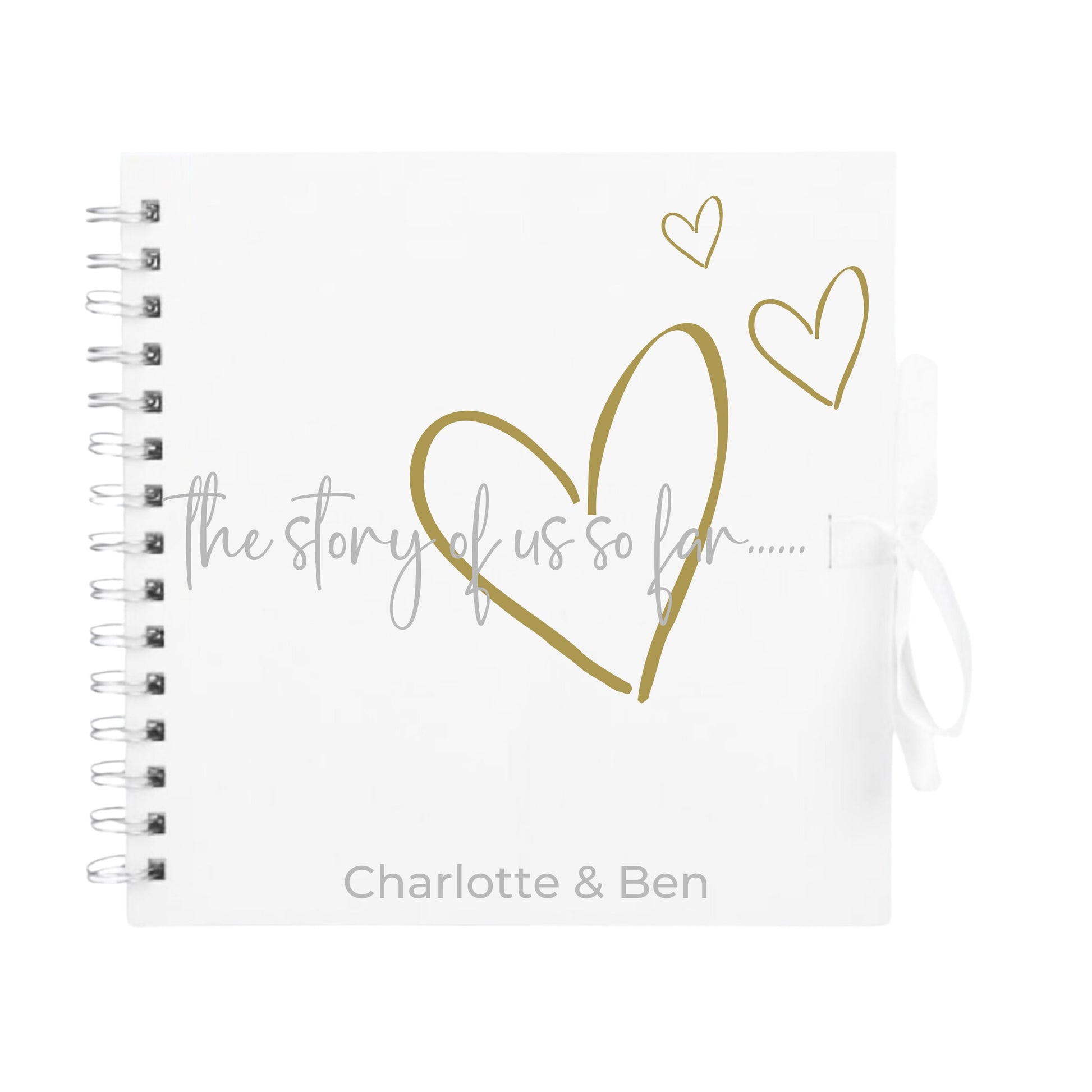 Personalised Love Scrapbook | The Story of Us Journal | Romantic Couple Gift | Engagement Keepsake Book | Heart Memory Album | 20.3 x 20.3cm