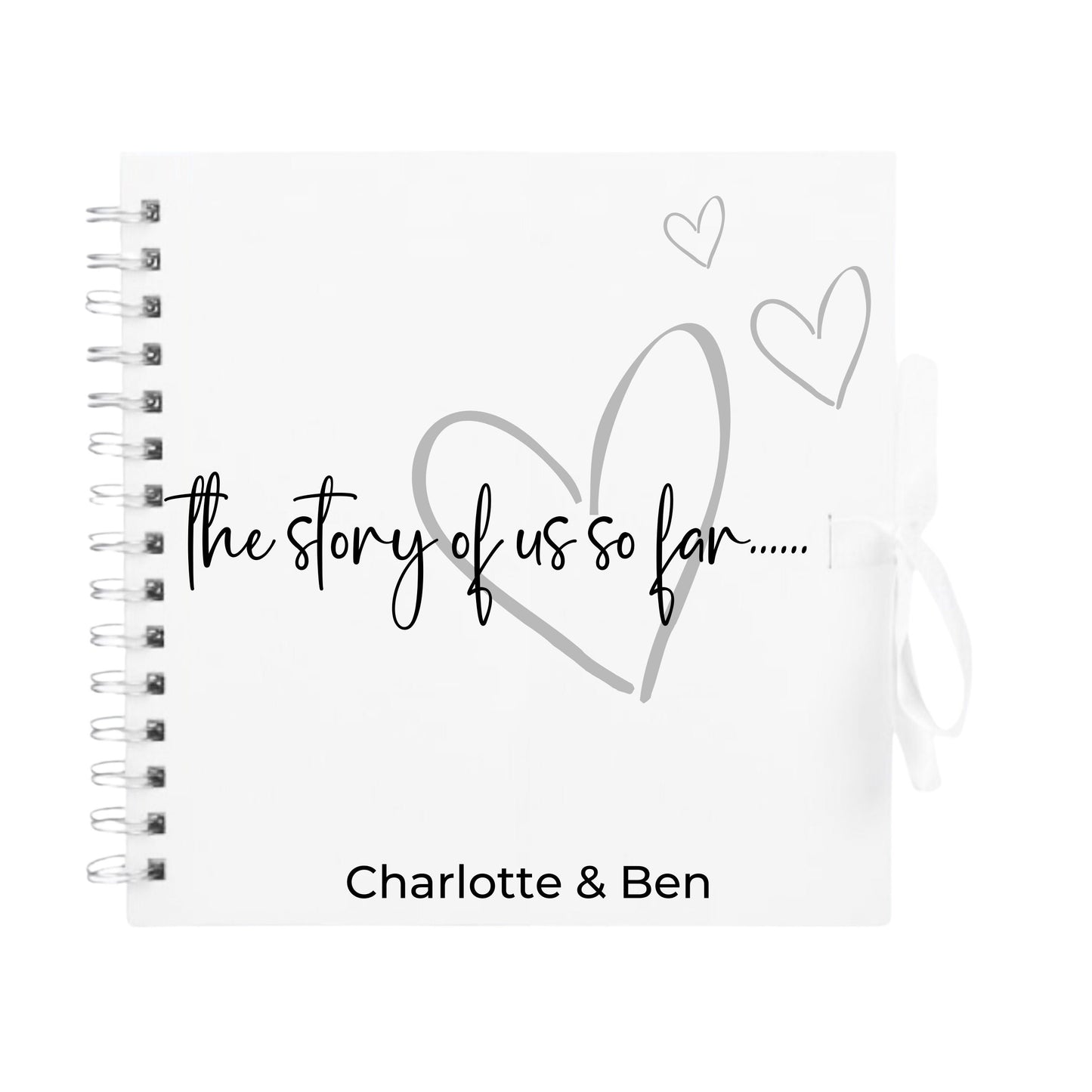 Personalised Love Scrapbook | The Story of Us Journal | Romantic Couple Gift | Engagement Keepsake Book | Heart Memory Album | 20.3 x 20.3cm