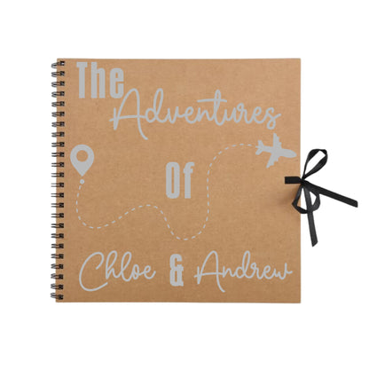 Personalised Travel Scrapbook | Custom Plane Adventure Journal | Holiday Photo Album Gift for Couples | 30.5 x 30.5cm | 12 x 12 Inch |