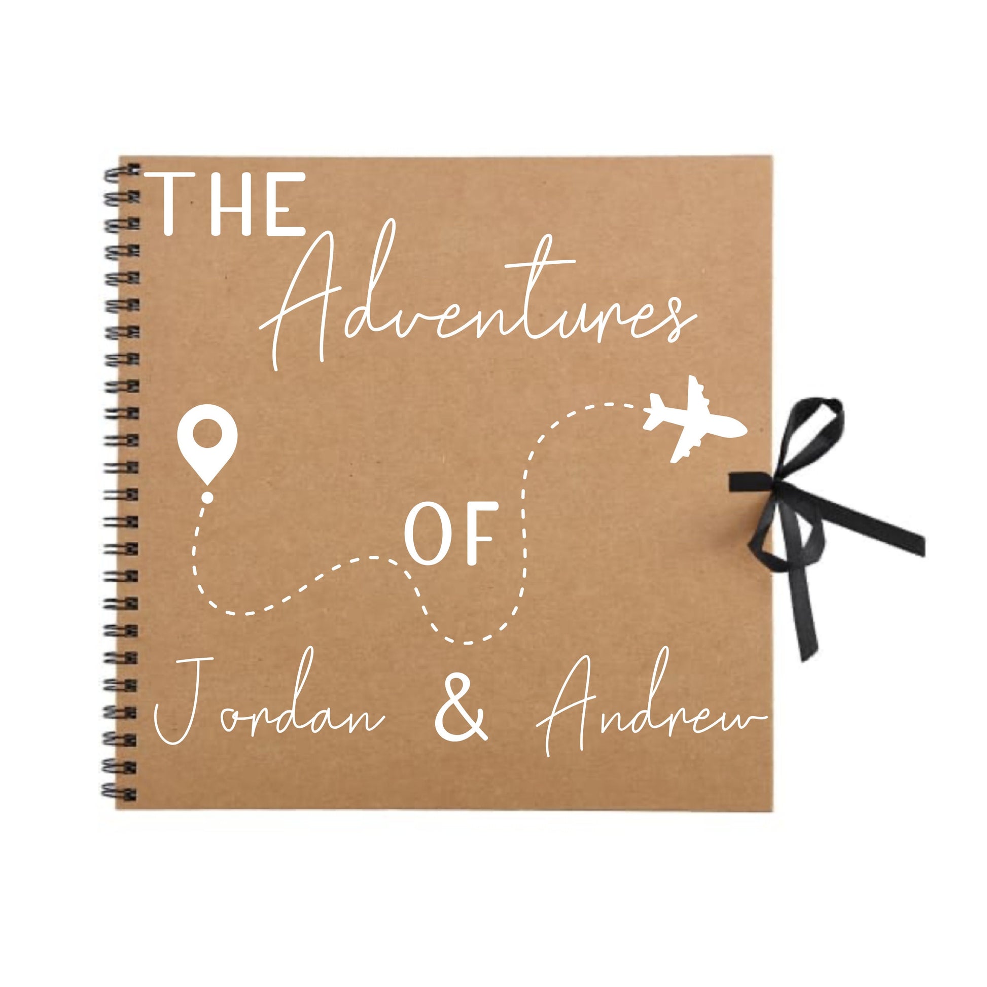 Personalised Travel Scrapbook | Custom Plane Adventure Journal | Holiday Photo Album Gift for Couples | 30.5 x 30.5cm | 12 x 12 Inch |