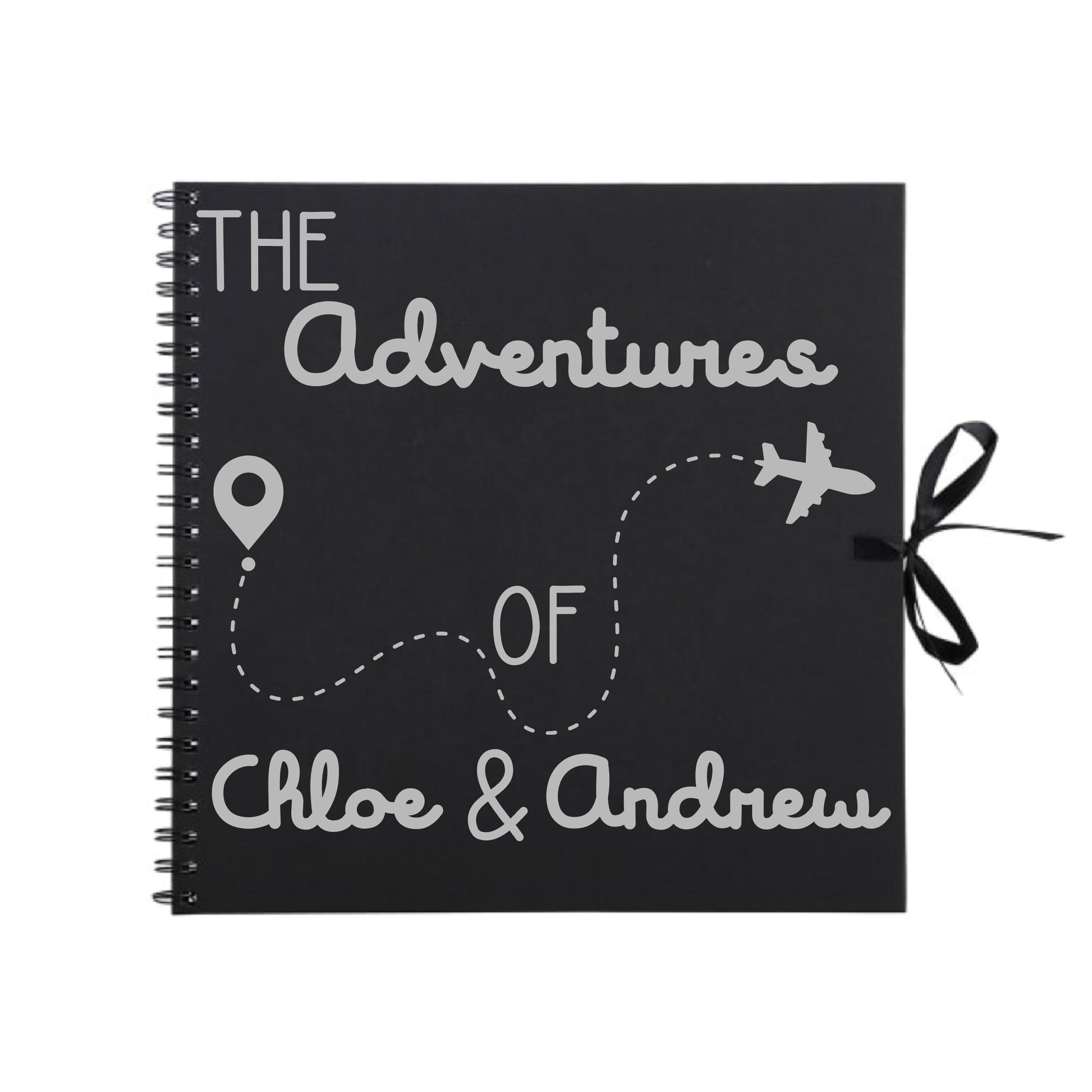 Personalised Travel Scrapbook | Custom Plane Adventure Journal | Holiday Photo Album Gift for Couples | 30.5 x 30.5cm | 12 x 12 Inch |