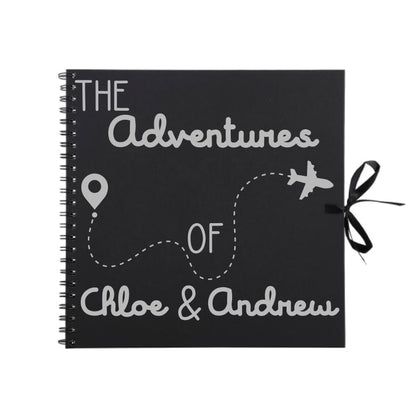 Personalised Travel Scrapbook | Custom Plane Adventure Journal | Holiday Photo Album Gift for Couples | 30.5 x 30.5cm | 12 x 12 Inch |