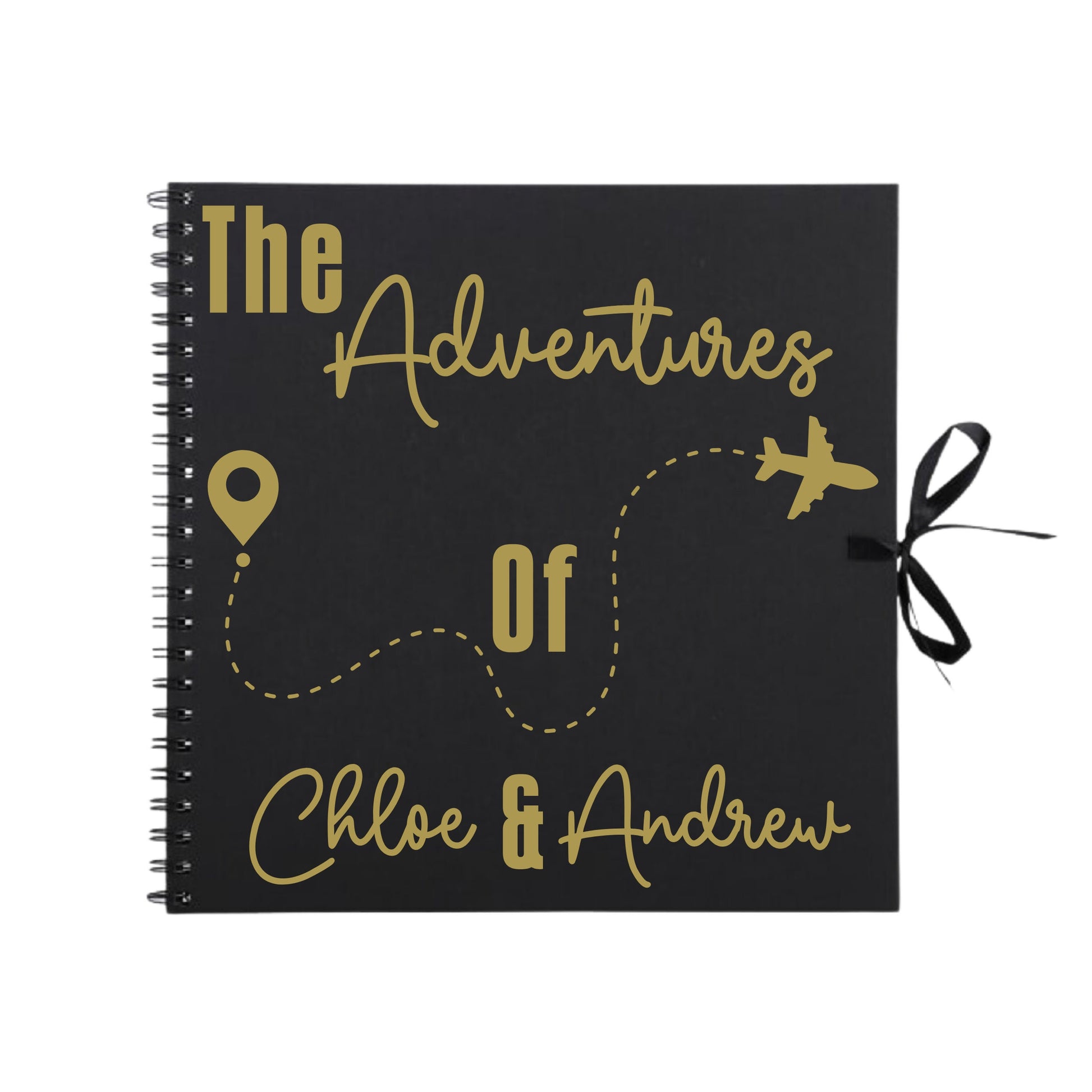 Personalised Travel Scrapbook | Custom Plane Adventure Journal | Holiday Photo Album Gift for Couples | 30.5 x 30.5cm | 12 x 12 Inch |