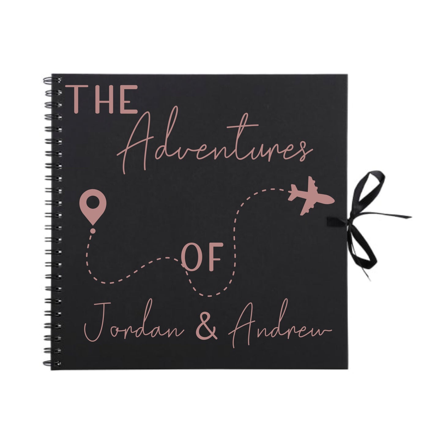 Personalised Travel Scrapbook | Custom Plane Adventure Journal | Holiday Photo Album Gift for Couples | 30.5 x 30.5cm | 12 x 12 Inch |