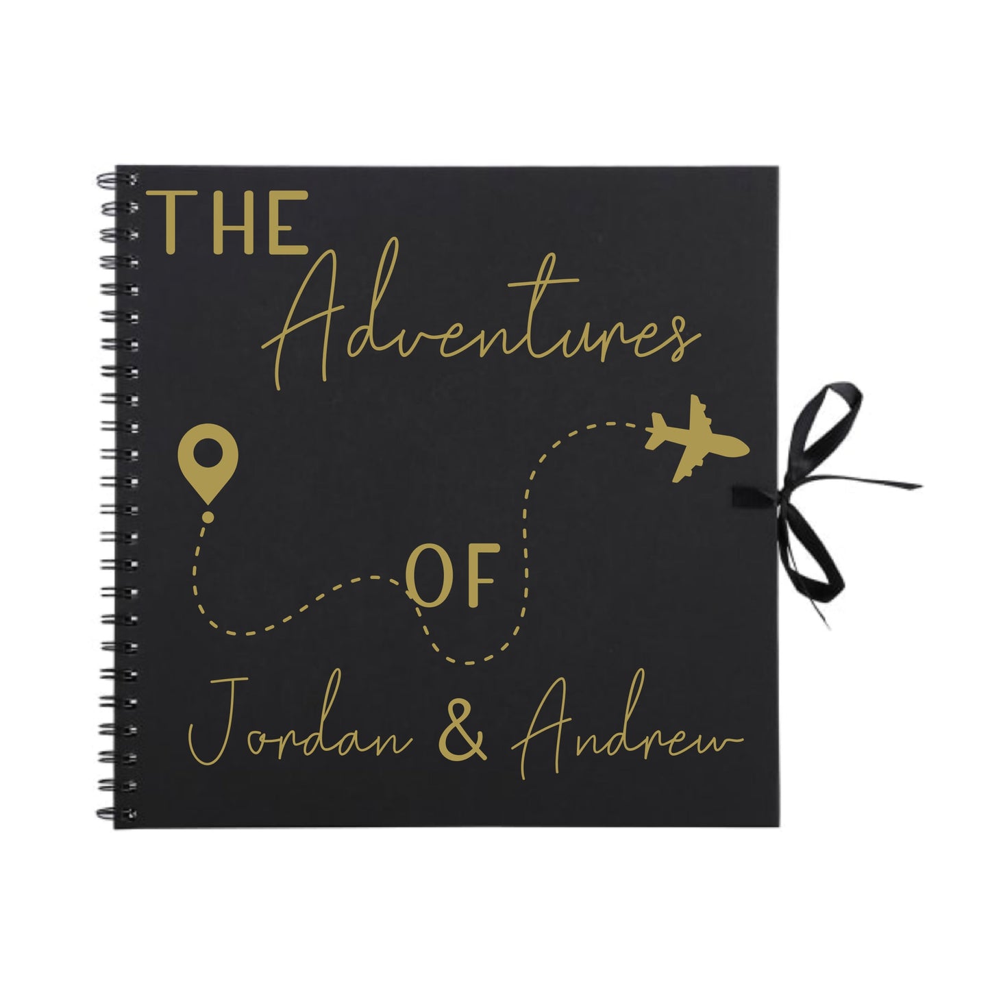Personalised Travel Scrapbook | Custom Plane Adventure Journal | Holiday Photo Album Gift for Couples | 30.5 x 30.5cm | 12 x 12 Inch |