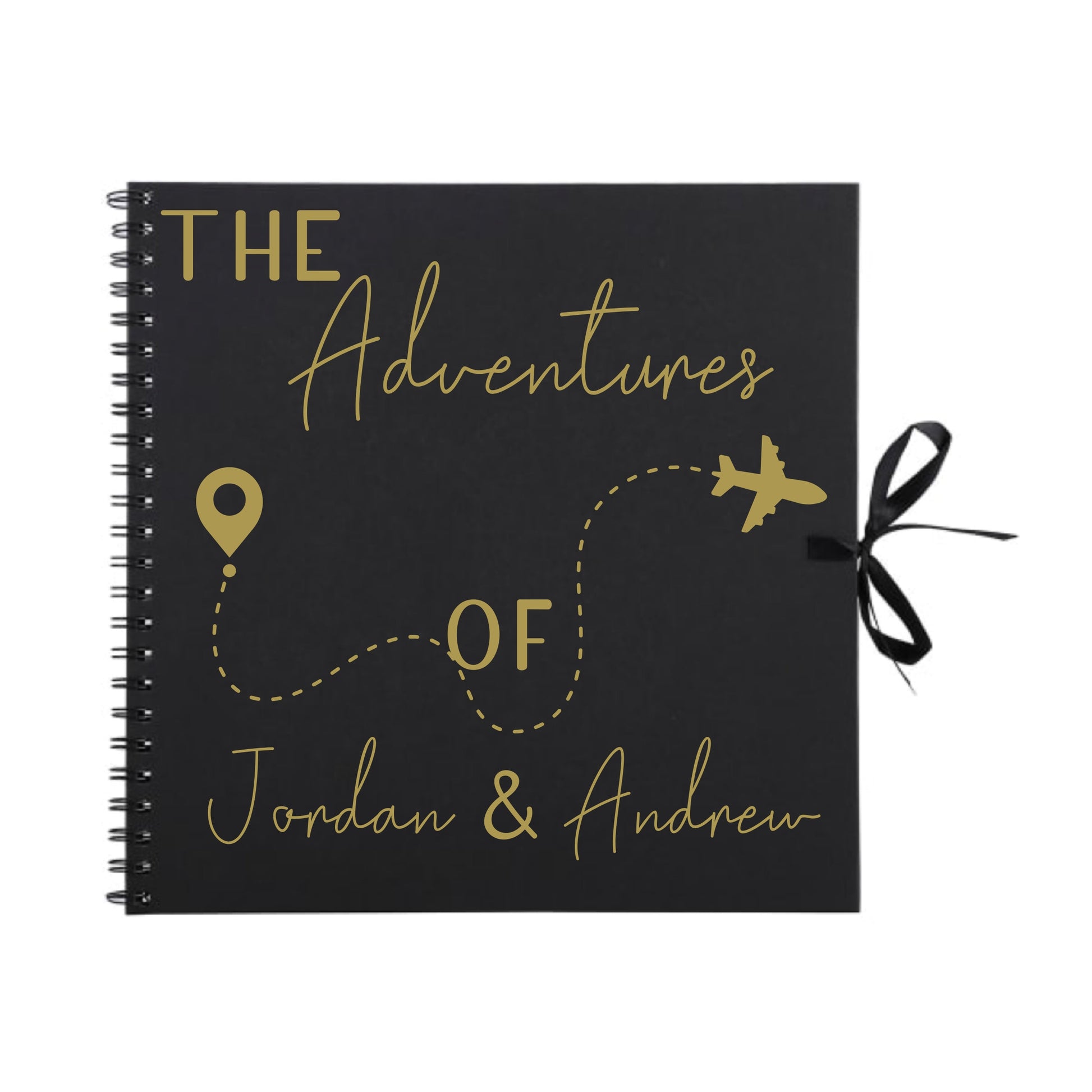 Personalised Travel Scrapbook | Custom Plane Adventure Journal | Holiday Photo Album Gift for Couples | 30.5 x 30.5cm | 12 x 12 Inch |