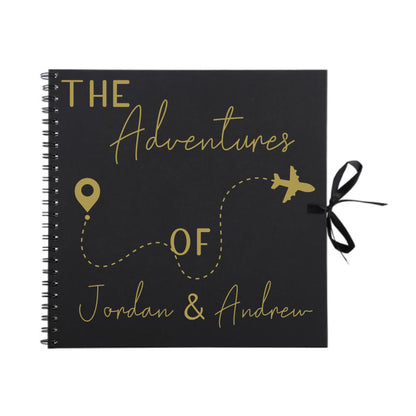 Personalised Travel Scrapbook | Custom Plane Adventure Journal | Holiday Photo Album Gift for Couples | 30.5 x 30.5cm | 12 x 12 Inch |