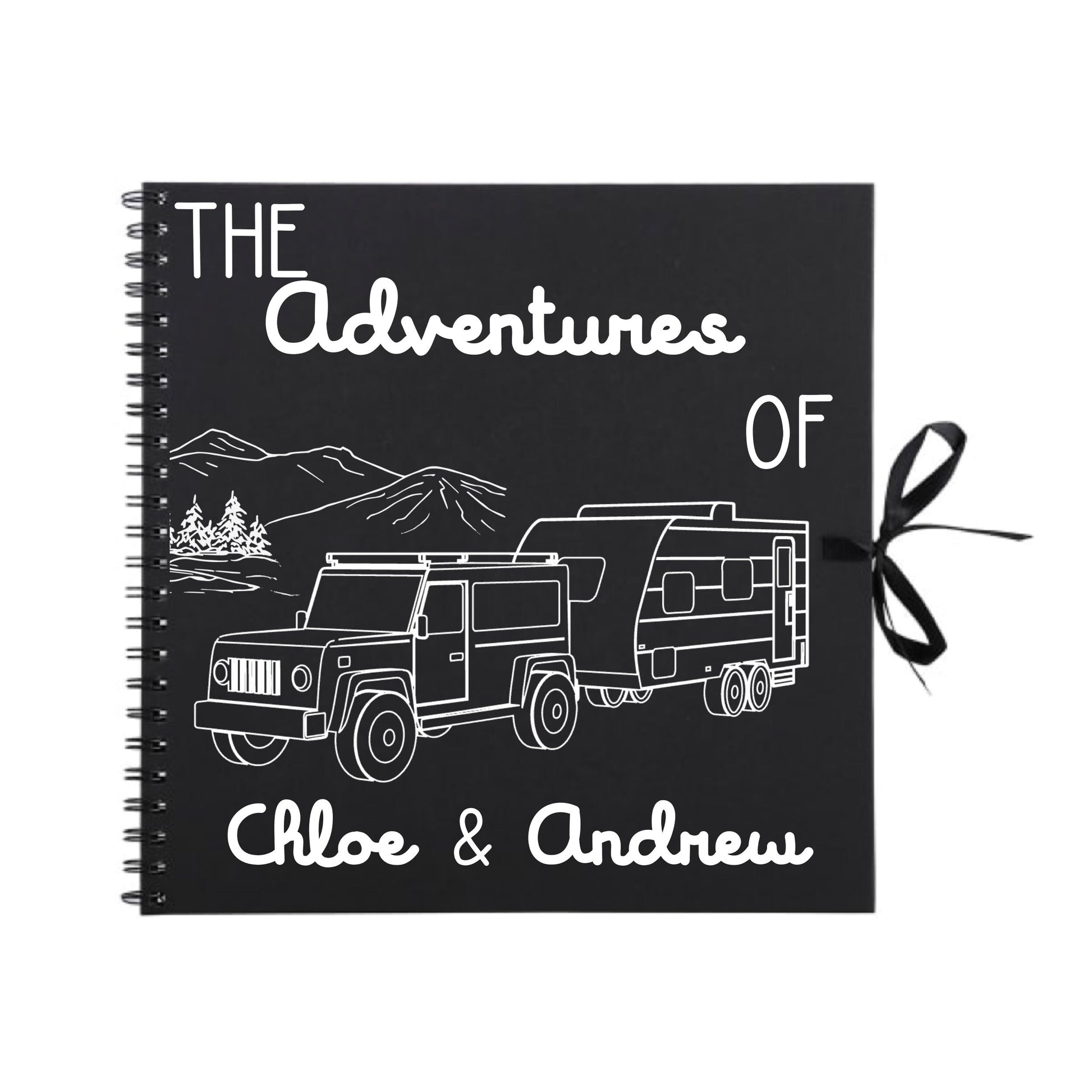 Personalised Caravan Travel Scrapbook | Custom Adventure Journal | Couples Road Trip Photo Album | 30.5 x 30.5cm | 12 x 12 Inch |