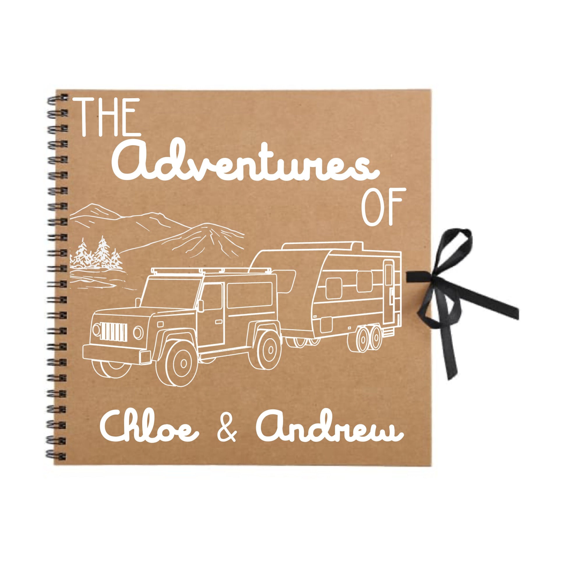 Personalised Caravan Travel Scrapbook | Custom Adventure Journal | Couples Road Trip Photo Album | 30.5 x 30.5cm | 12 x 12 Inch |