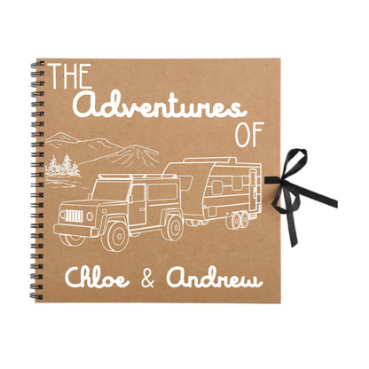 Personalised Caravan Travel Scrapbook | Custom Adventure Journal | Couples Road Trip Photo Album | 30.5 x 30.5cm | 12 x 12 Inch |