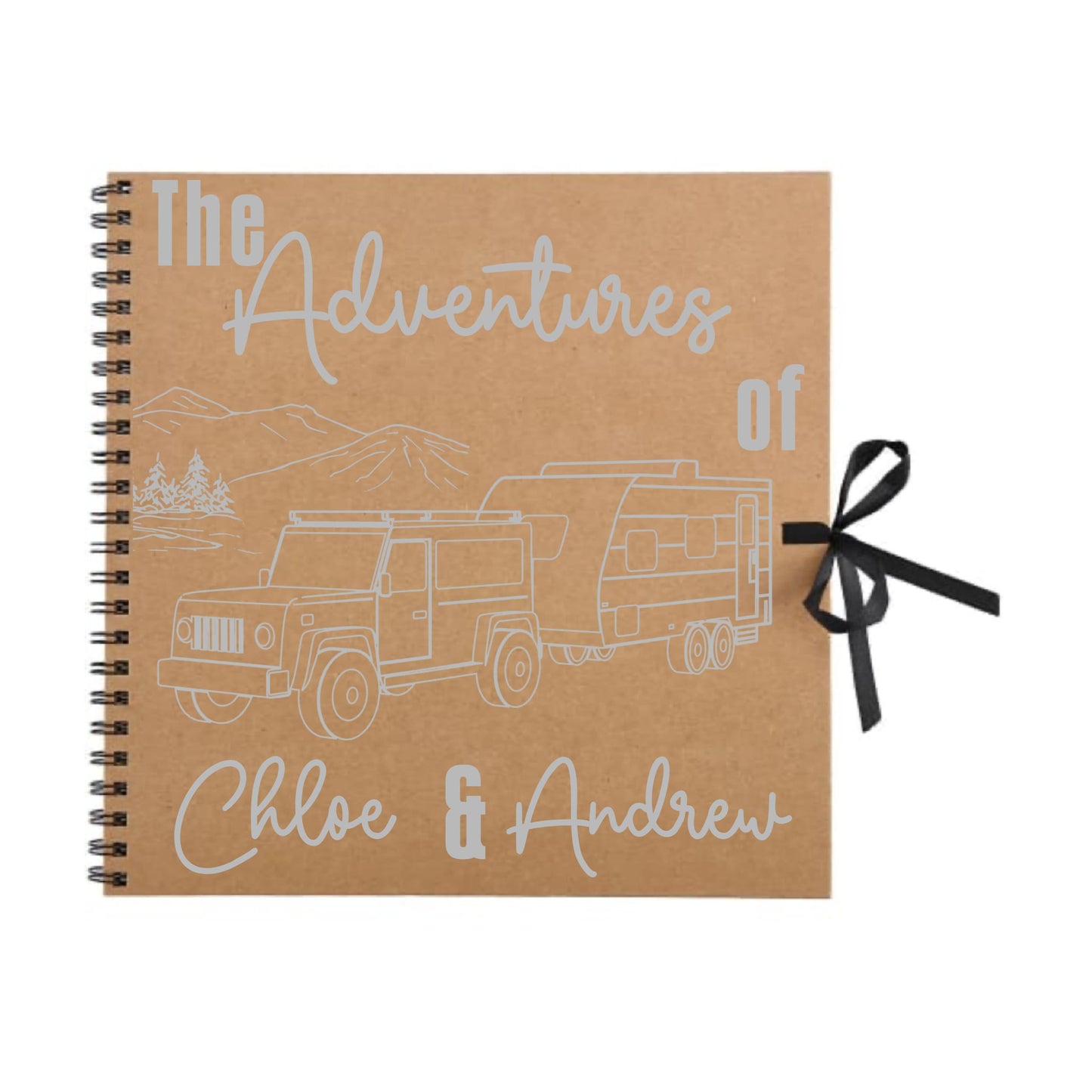 Personalised Caravan Travel Scrapbook | Custom Adventure Journal | Couples Road Trip Photo Album | 30.5 x 30.5cm | 12 x 12 Inch |