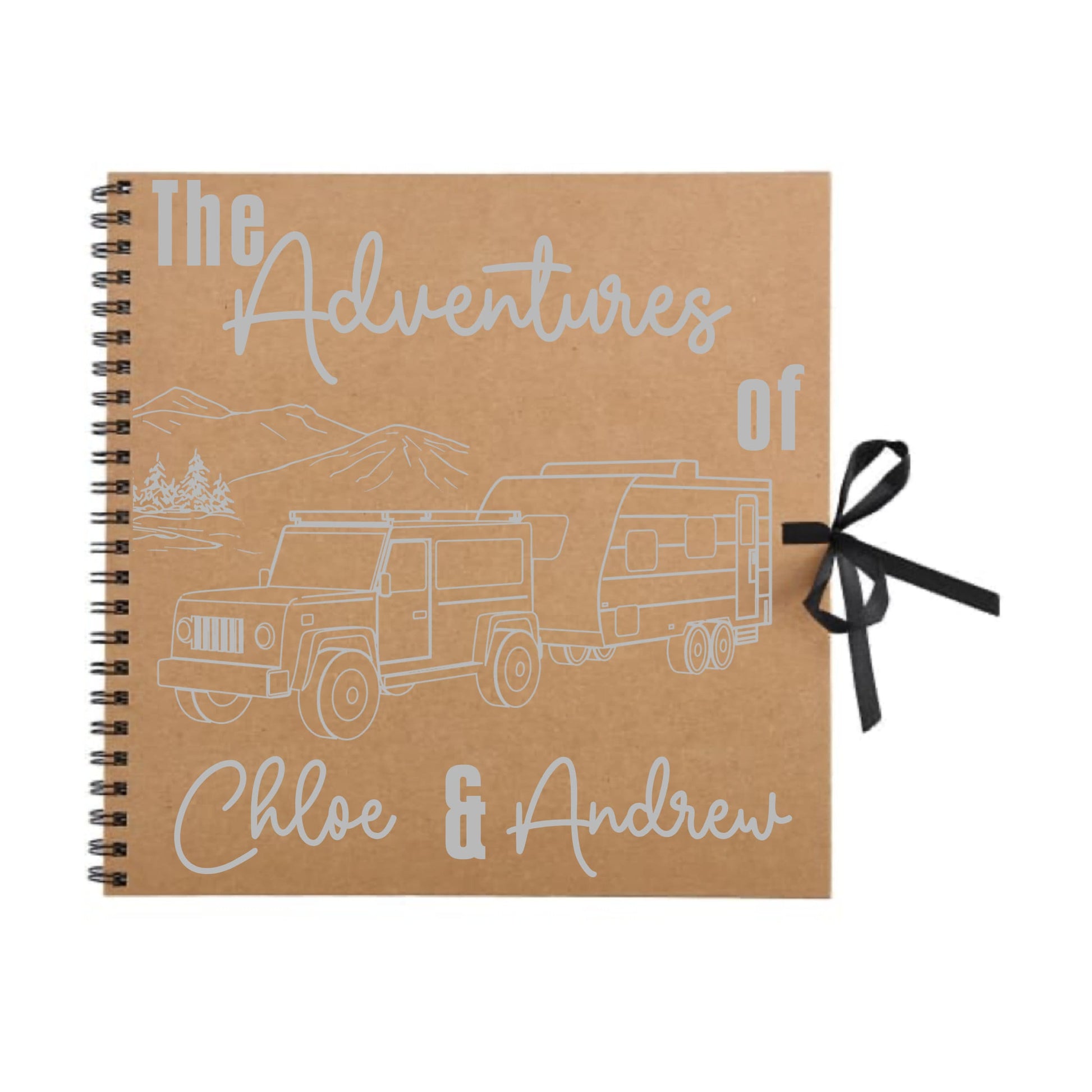 Personalised Caravan Travel Scrapbook | Custom Adventure Journal | Couples Road Trip Photo Album | 30.5 x 30.5cm | 12 x 12 Inch |