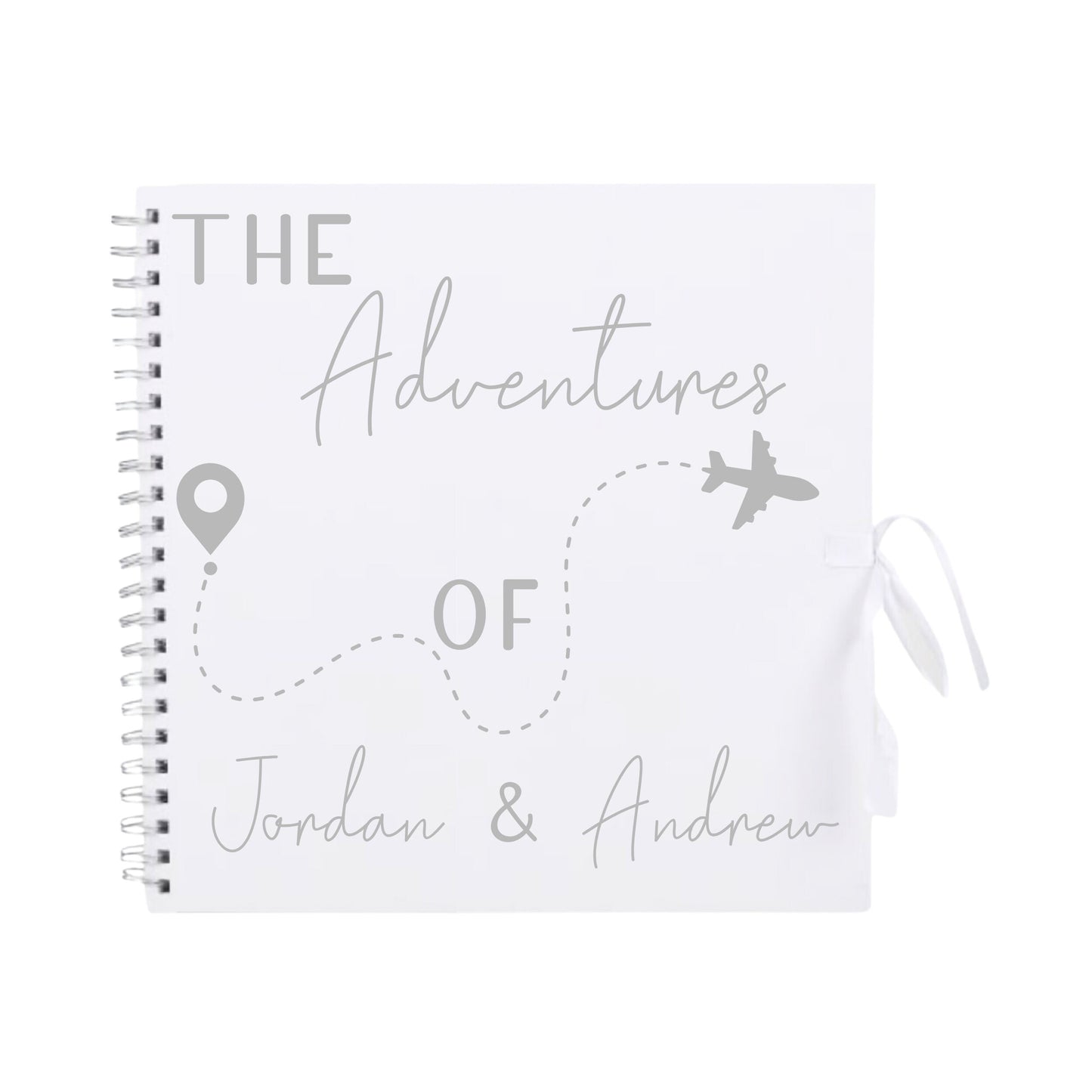 Personalised Travel Scrapbook | Custom Plane Adventure Journal | Holiday Photo Album Gift for Couples | 30.5 x 30.5cm | 12 x 12 Inch |