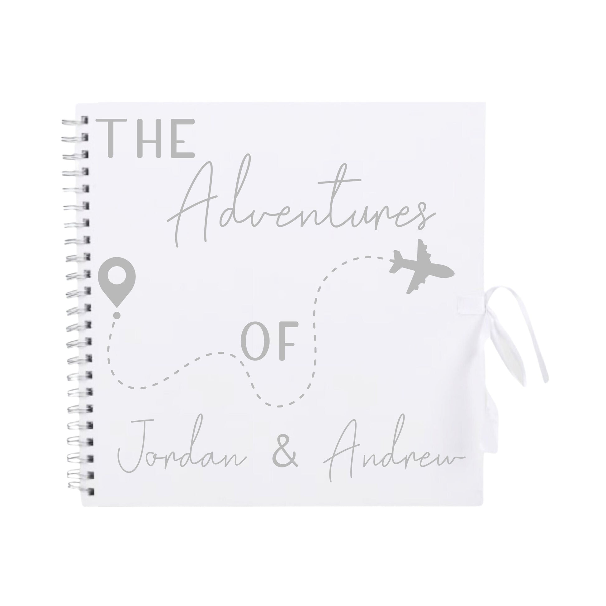 Personalised Travel Scrapbook | Custom Plane Adventure Journal | Holiday Photo Album Gift for Couples | 30.5 x 30.5cm | 12 x 12 Inch |