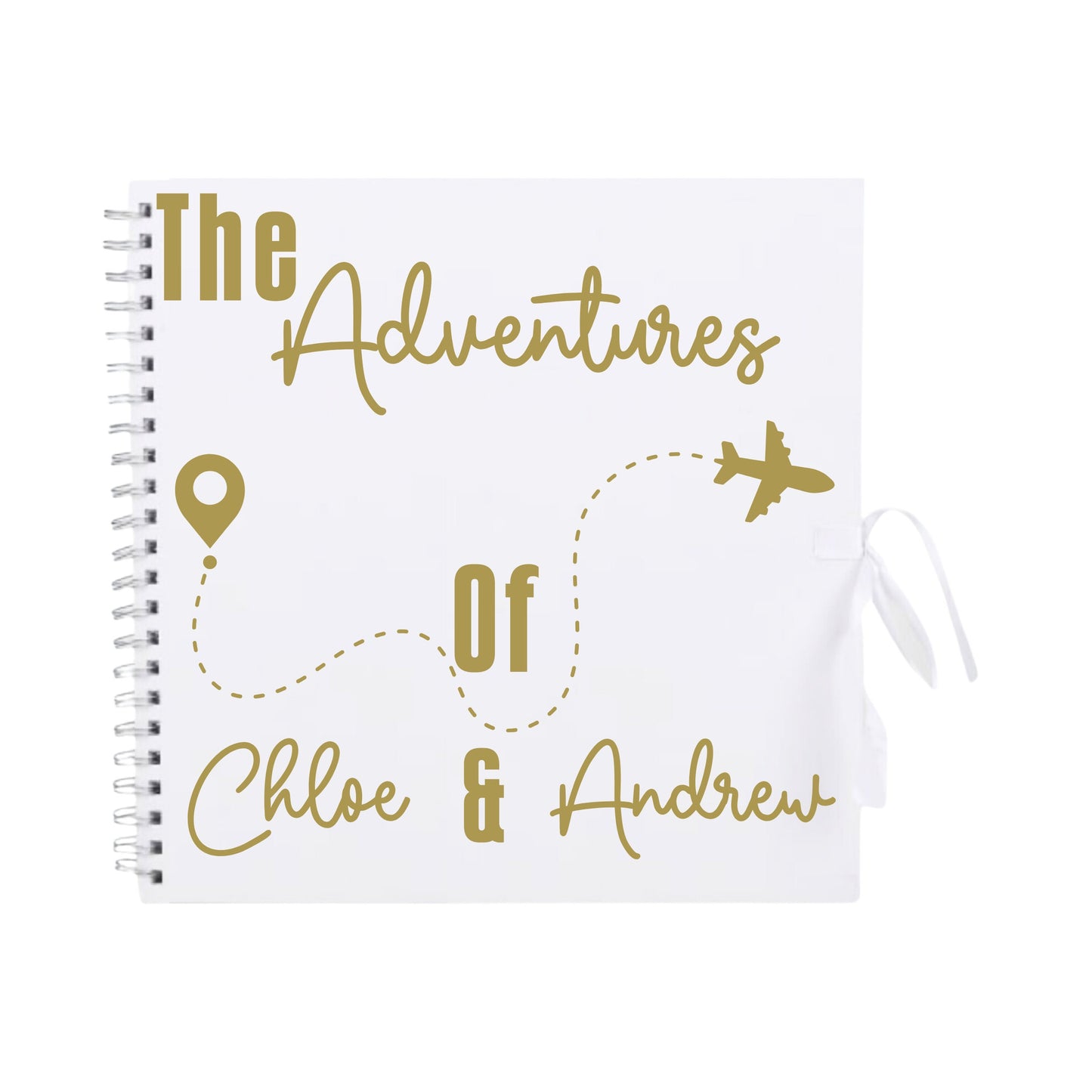 Personalised Travel Scrapbook | Custom Plane Adventure Journal | Holiday Photo Album Gift for Couples | 30.5 x 30.5cm | 12 x 12 Inch |