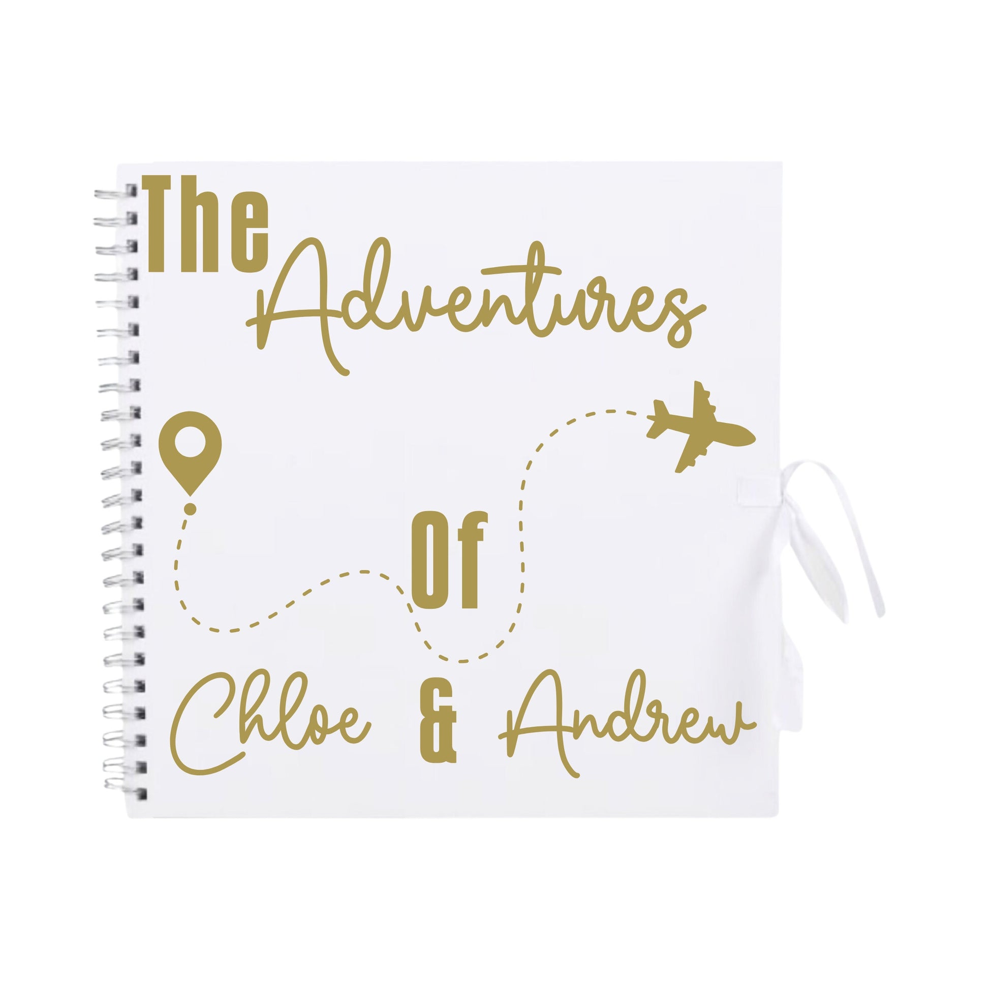 Personalised Travel Scrapbook | Custom Plane Adventure Journal | Holiday Photo Album Gift for Couples | 30.5 x 30.5cm | 12 x 12 Inch |