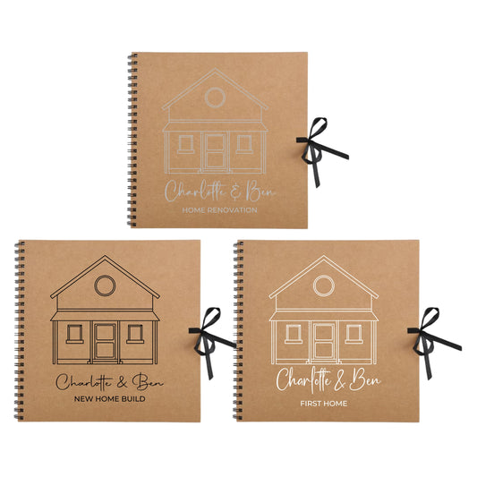 Personalised New Home Scrapbook | Custom House Renovation Journal | First Home Memory Keepsake Book | 30.5 x 30.5cm | 12 x 12 Inch