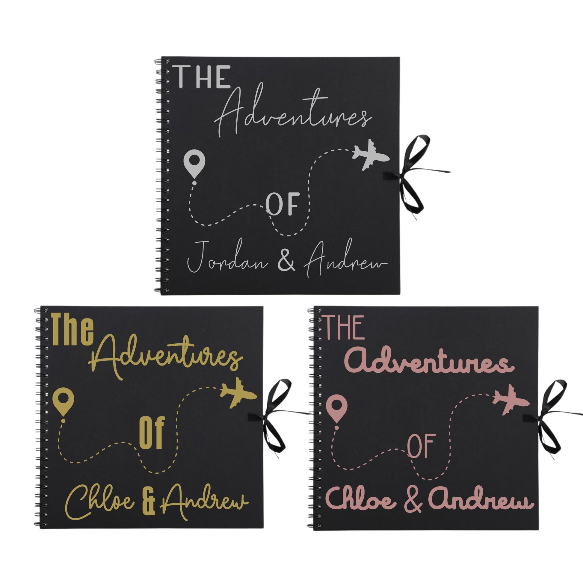 Personalised Travel Scrapbook | Custom Plane Adventure Journal | Holiday Photo Album Gift for Couples | 30.5 x 30.5cm | 12 x 12 Inch |