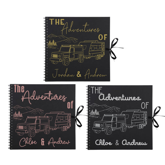 Personalised Caravan Travel Scrapbook | Custom Adventure Journal | Couples Road Trip Photo Album | 30.5 x 30.5cm | 12 x 12 Inch |