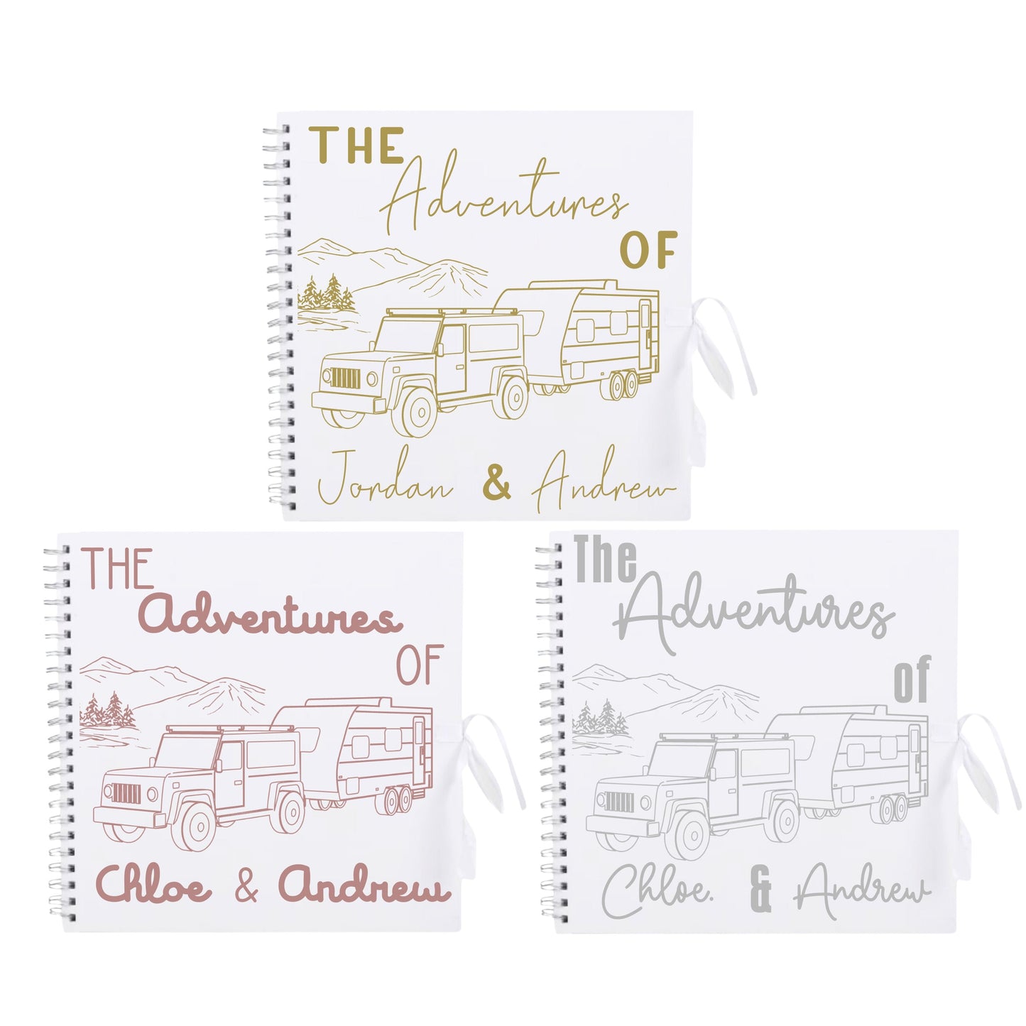 Personalised Caravan Travel Scrapbook | Custom Adventure Journal | Couples Road Trip Photo Album | 30.5 x 30.5cm | 12 x 12 Inch |