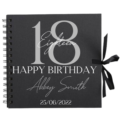 Personalised Birthday Scrapbook | Milestone Guestbook | 18th 21st 30th Birthday Memory Album | Custom Birthday Journal | 20.3 x 20.3cm