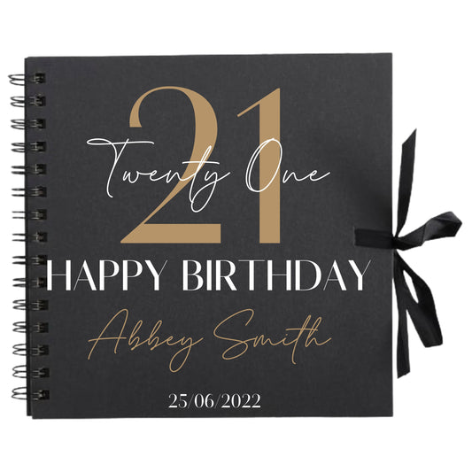 Personalised Birthday Scrapbook | Milestone Guestbook | 18th 21st 30th Birthday Memory Album | Custom Birthday Journal | 20.3 x 20.3cm