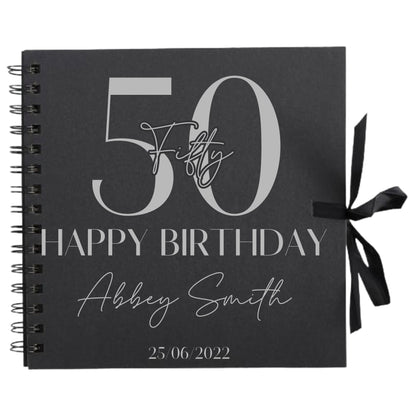 Personalised Birthday Scrapbook | Milestone Guestbook | 18th 21st 30th Birthday Memory Album | Custom Birthday Journal | 20.3 x 20.3cm
