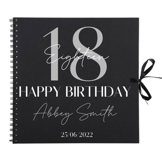 Personalised Birthday Scrapbook | Milestone Guestbook | 18th 21st 30th Birthday Memory Album | Custom Birthday Journal | 30.5 x 30.5cm