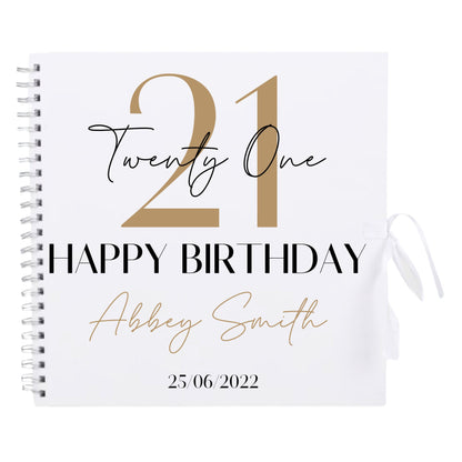 Personalised Birthday Scrapbook | Milestone Guestbook | 18th 21st 30th Birthday Memory Album | Custom Birthday Journal | 30.5 x 30.5 cm
