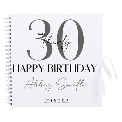 Personalised Birthday Scrapbook | Milestone Guestbook | 18th 21st 30th Birthday Memory Album | Custom Birthday Journal | 30.5 x 30.5 cm