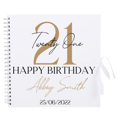 Personalised Birthday Scrapbook | Milestone Guestbook | 18th 21st 30th Birthday Memory Album | Custom Birthday Journal | 30.5 x 30.5 cm