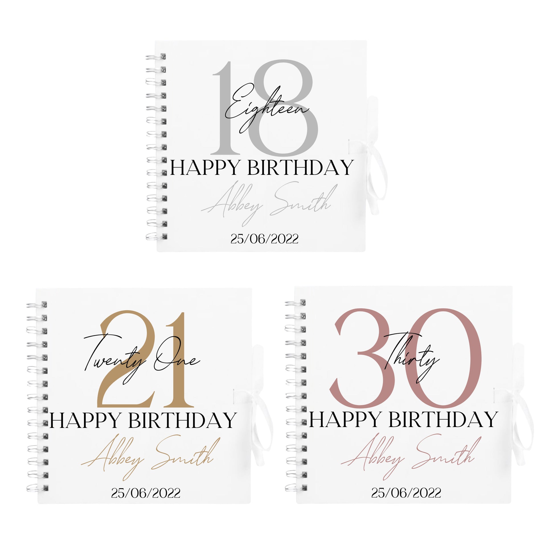 Personalised Birthday Scrapbook | Milestone Guestbook | 18th 21st 30th Birthday Memory Album | Custom Birthday Journal | 20.3 x 20.3cm