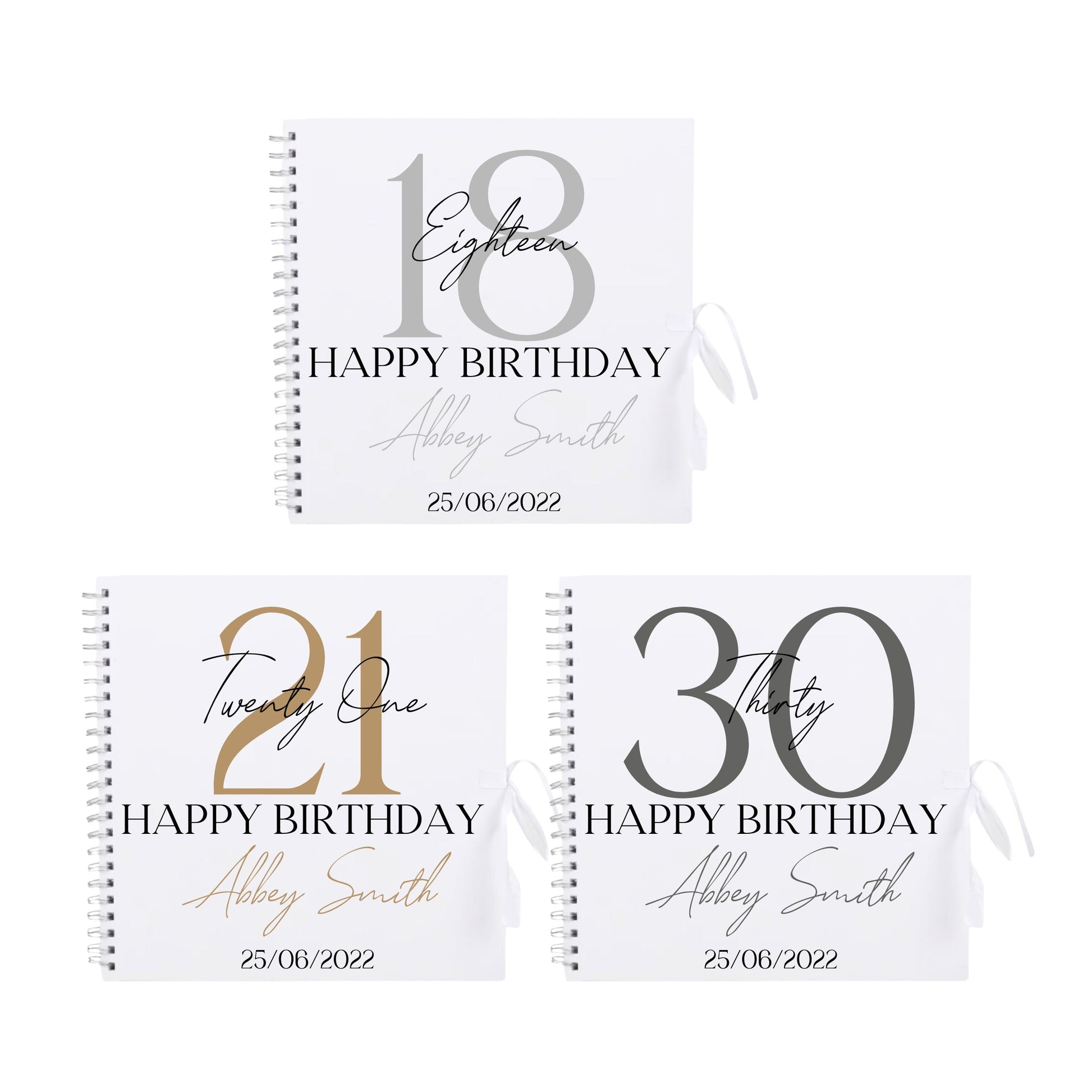 Personalised Birthday Scrapbook | Milestone Guestbook | 18th 21st 30th Birthday Memory Album | Custom Birthday Journal | 30.5 x 30.5 cm