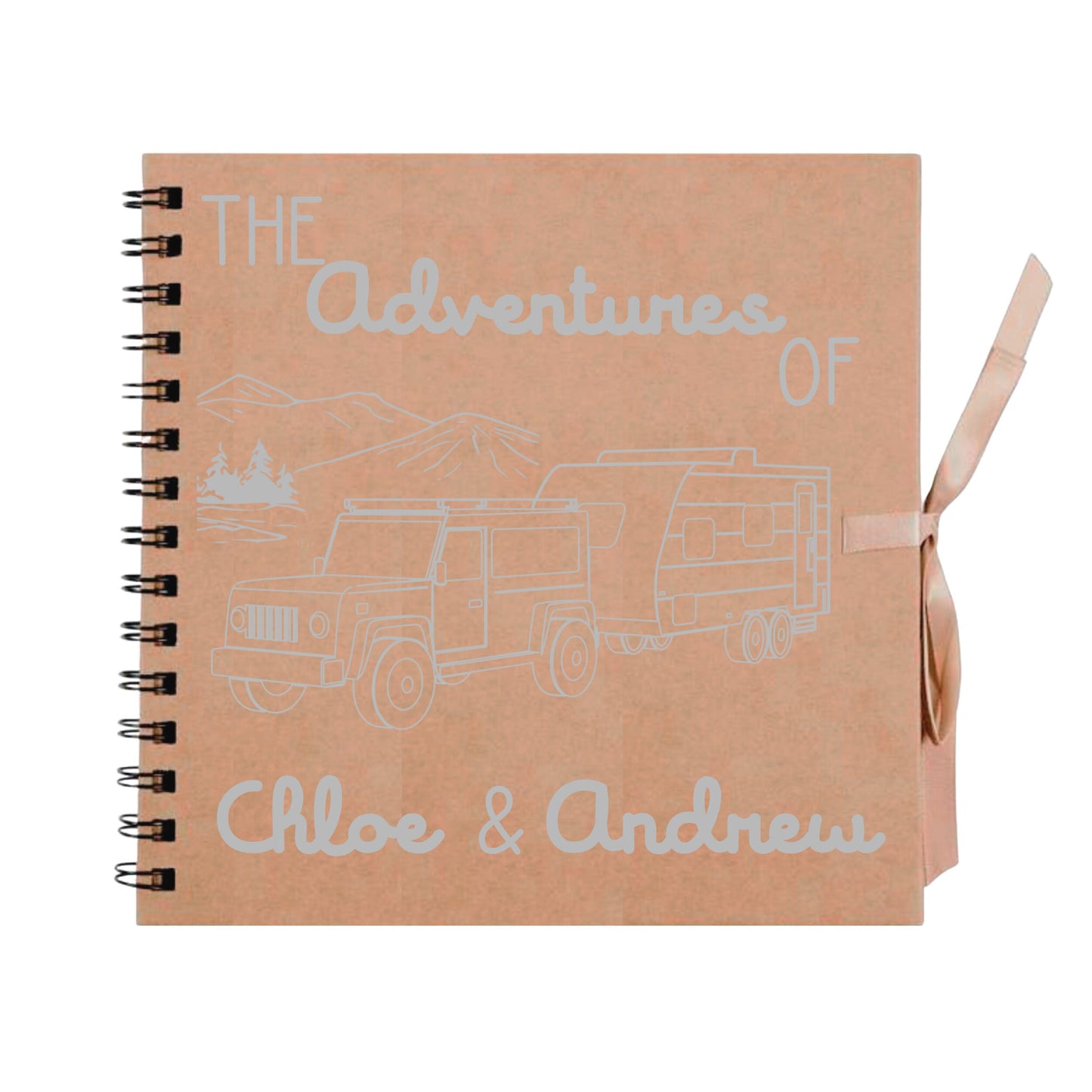 Personalised Caravan Travel Scrapbook | Custom Adventure Journal | Couples Road Trip Photo Album | 20.3 x 20.3cm | 8 x 8 Inch |