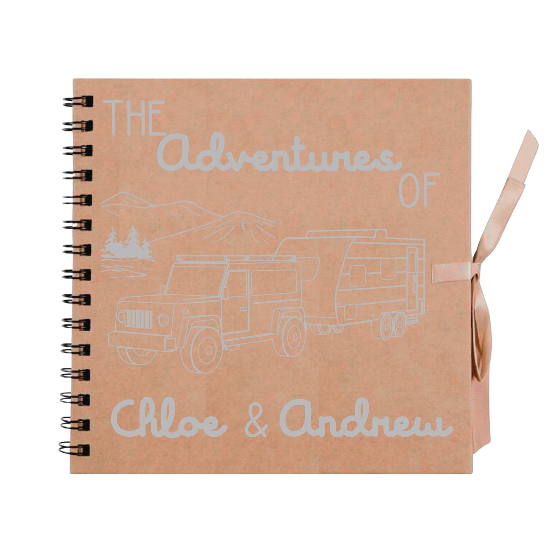 Personalised Caravan Travel Scrapbook | Custom Adventure Journal | Couples Road Trip Photo Album | 20.3 x 20.3cm | 8 x 8 Inch |