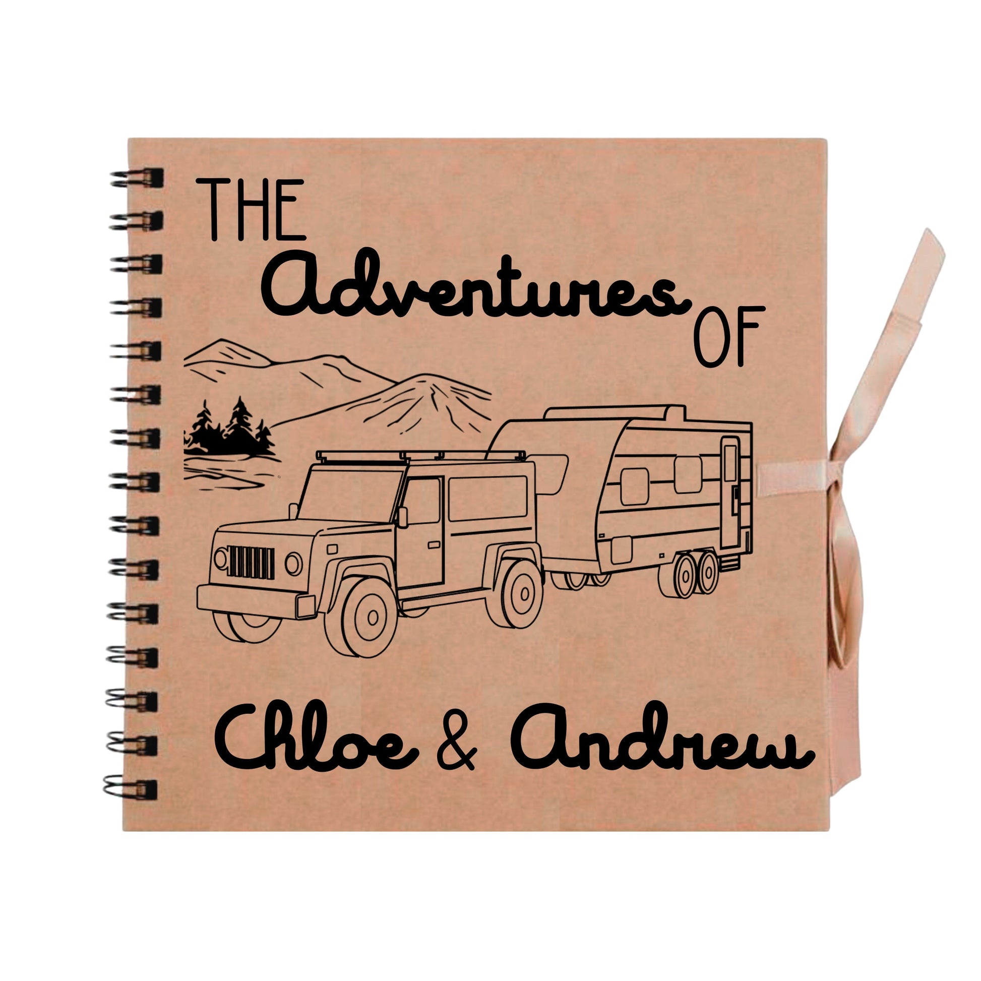 Personalised Caravan Travel Scrapbook | Custom Adventure Journal | Couples Road Trip Photo Album | 20.3 x 20.3cm | 8 x 8 Inch |