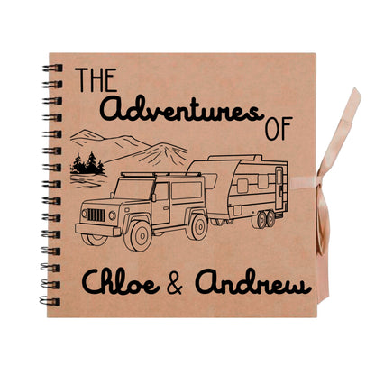 Personalised Caravan Travel Scrapbook | Custom Adventure Journal | Couples Road Trip Photo Album | 20.3 x 20.3cm | 8 x 8 Inch |