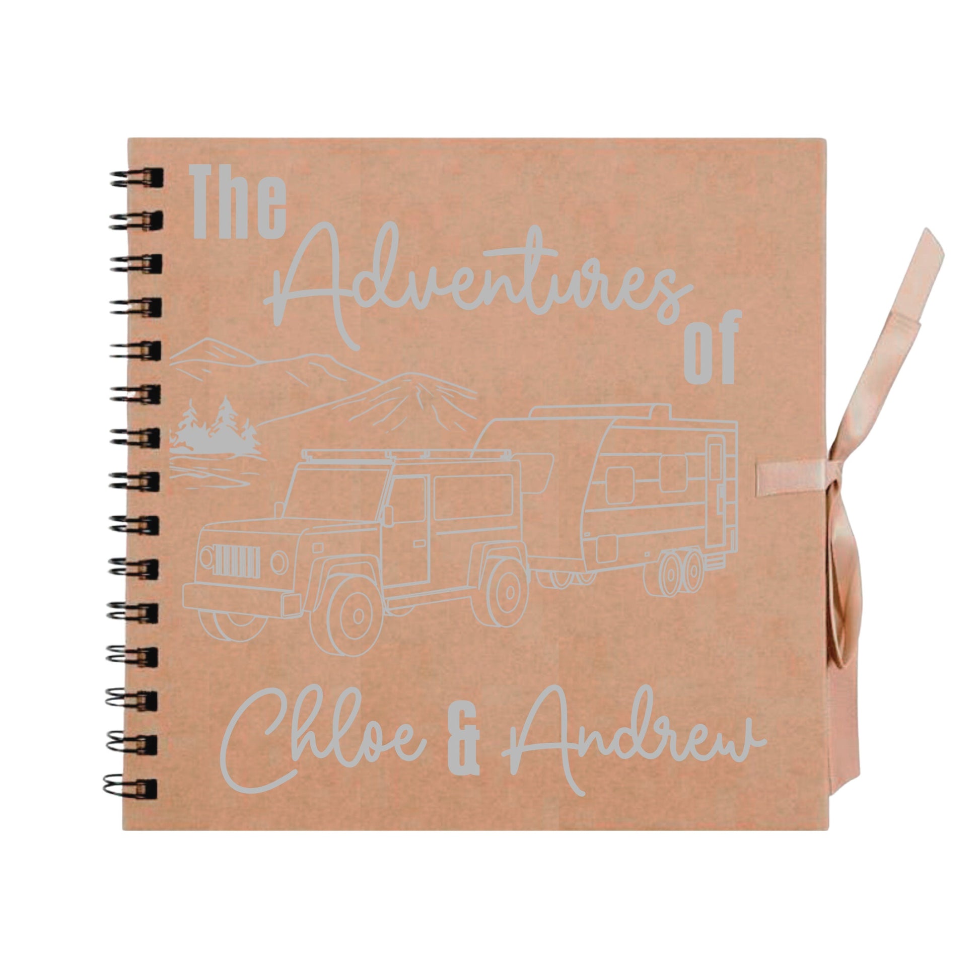 Personalised Caravan Travel Scrapbook | Custom Adventure Journal | Couples Road Trip Photo Album | 20.3 x 20.3cm | 8 x 8 Inch |