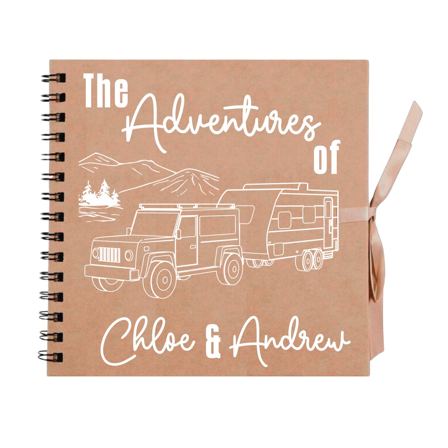 Personalised Caravan Travel Scrapbook | Custom Adventure Journal | Couples Road Trip Photo Album | 20.3 x 20.3cm | 8 x 8 Inch |