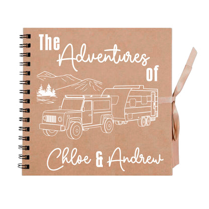 Personalised Caravan Travel Scrapbook | Custom Adventure Journal | Couples Road Trip Photo Album | 20.3 x 20.3cm | 8 x 8 Inch |
